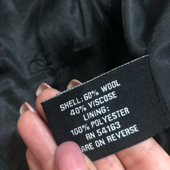 Guess wool belted black trench coat - Picture 8 of 9